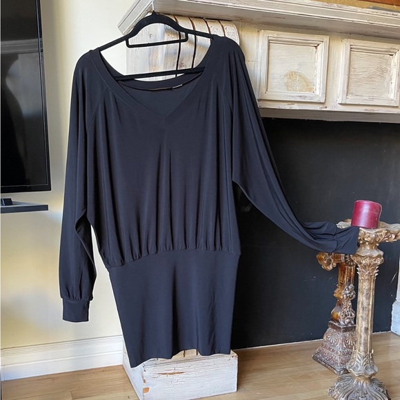 REVERSIBLE V-Neck/Scoop PERFECT For Those Days One Feels Pudgy! Forgiving, Black - Picture 2 of 5